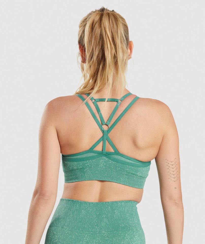 Women's Gymshark Adapt Fleck Seamless Sports Bra Green | CA 36078N